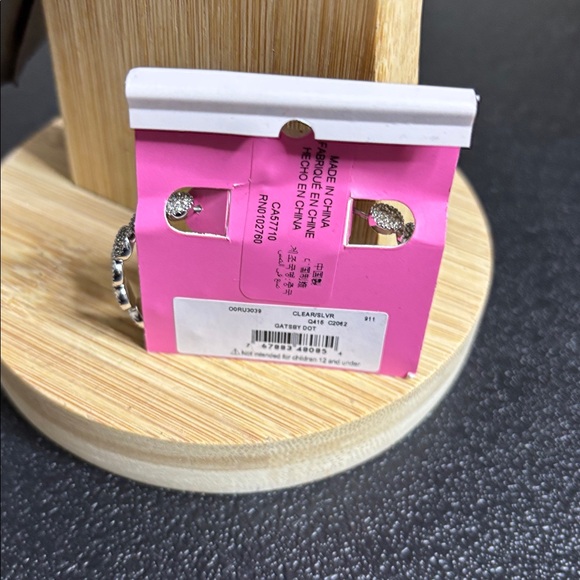 Kate Spade Full Circle Silver Tone Crystal Hoop Earrings - Picture 3 of 5